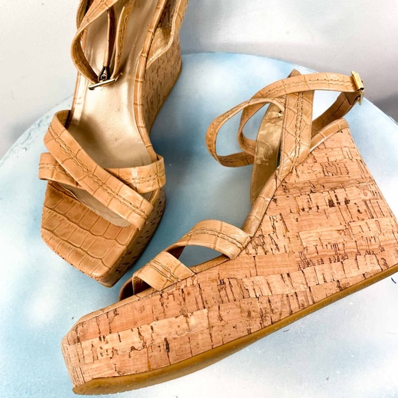 Stuart Weitzman platform cork wedge sandals - Picture 5 of 10